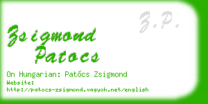 zsigmond patocs business card