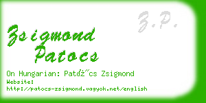 zsigmond patocs business card